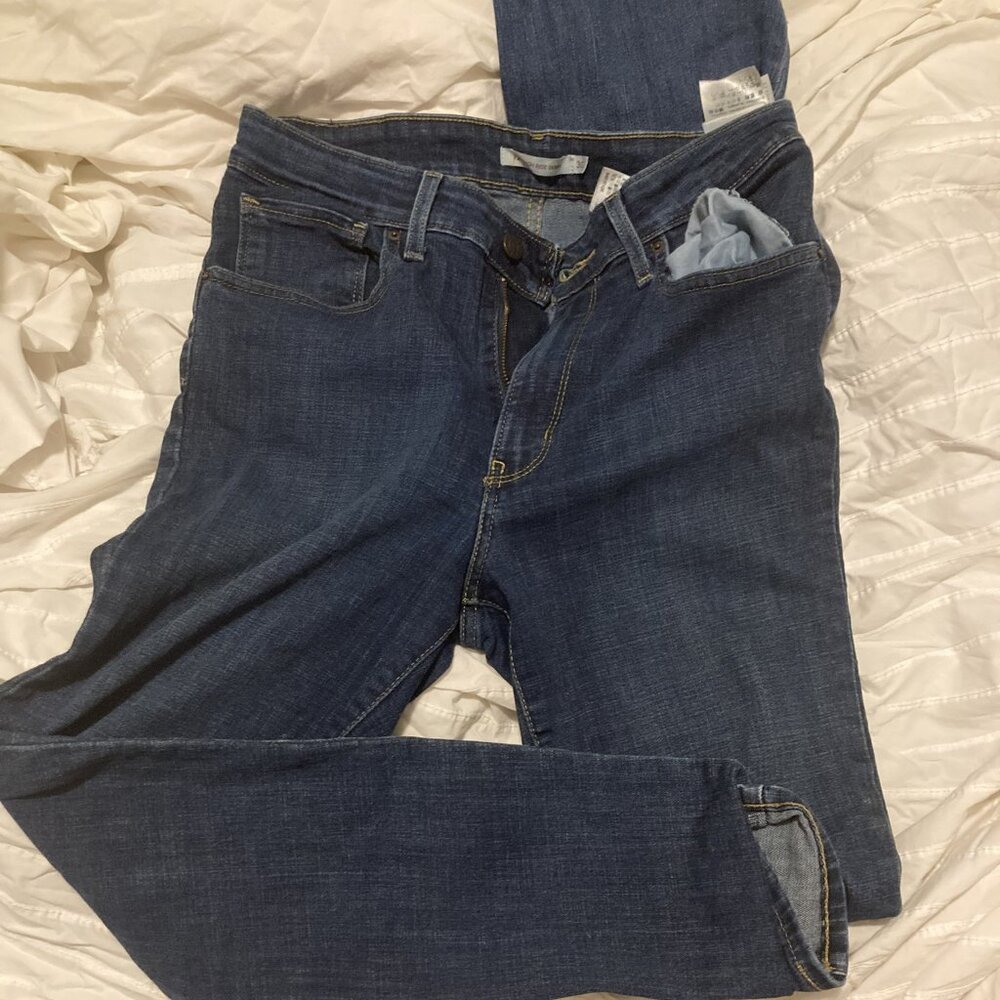 Levi High Rise Skinny Dark Denim